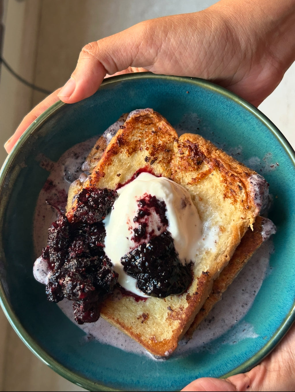 Eggless French Toast with Mulberry Jam